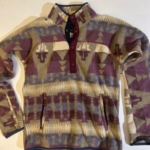 Women’s Burton Purple and Cream Geometric Fleece Jacket